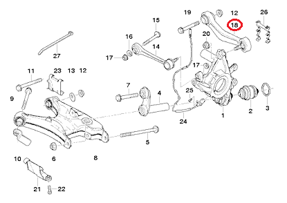 BMW (E60 E63 E65) / リア アッパーアーム コントロールアーム 右 / 33322347990・33306772242 /  MEYLE [3160500055]