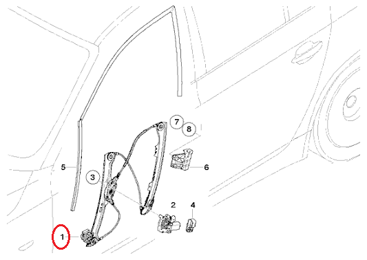 BMW (E60 E61) / フロントパワーウィンドウ 左 (モーター無し