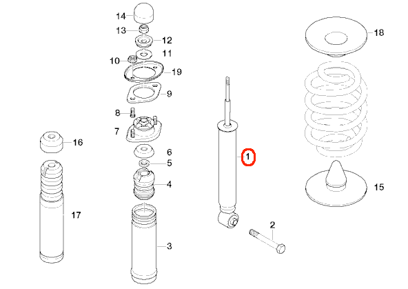 BMW (E46) / リア ショック アブソーバー / 33522282461 / SACHS  