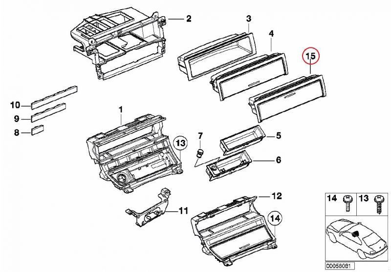 BMW (E46) / センターコンソール サングラストレイ / 51168260312 / BMW純正 ｜ EURO AUTO（ユーロオート）