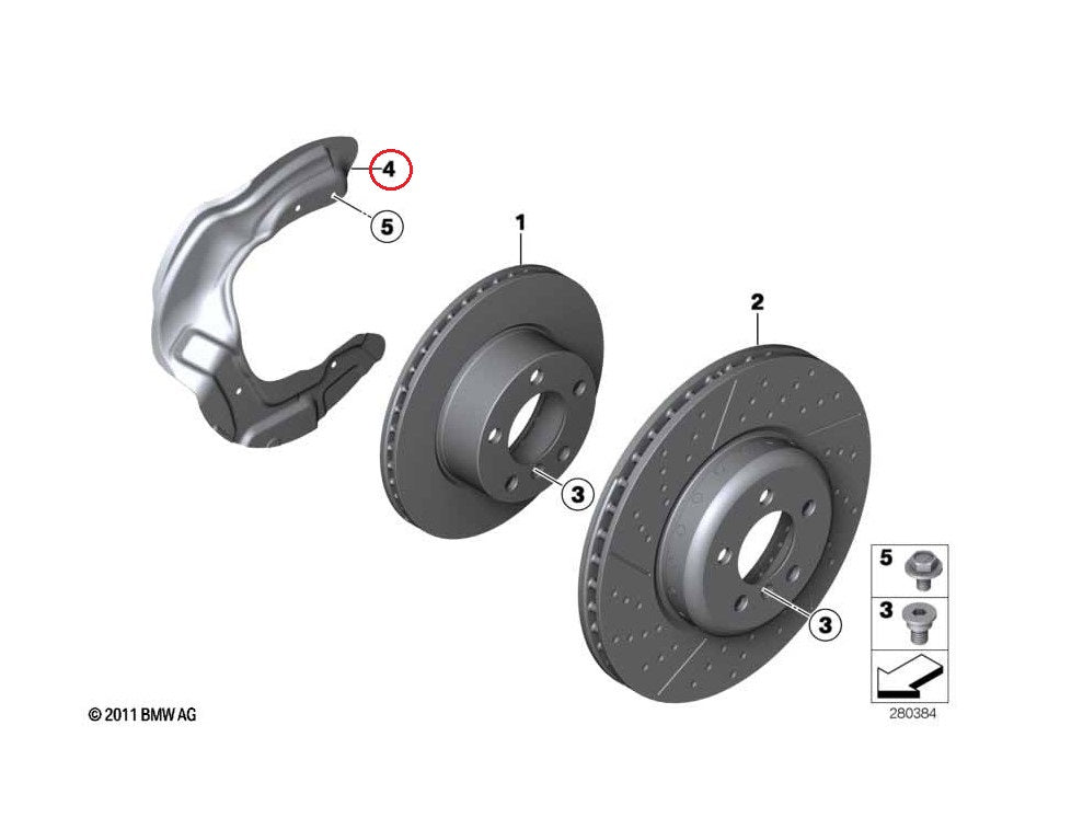 BMW (F20 F30) / フロントブレーキバックプレート 右 Mスポーツ＆オプションビックキャリパー用 / 34116872082 / BMW純正