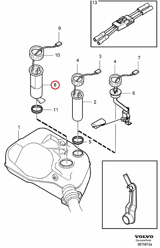 VOLVO (850 V70 C70) / フューエルポンプ 燃料ポンプ / 9480152 / DELPHI [FG1123]